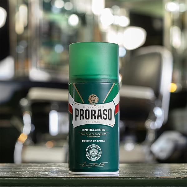 PRORASO SHAVING FOAM, REFRESHING AND TONING, 10.3 OZ