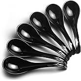 IQCWOOD 6.75 inch Ceramic Soup Spoons, Asian Style, Set of 6