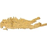 Totally Bamboo Destination Long Island Shaped Cutting Board, Charcuterie and Cheese Serving Board – Long Island Gift for Home Décor or Everyday Kitchen Use