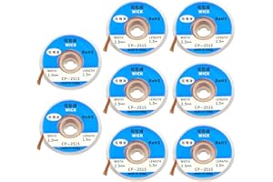 DaFuRui Solder Wick，8 Pack No-Clean Soldering Wick Braid Desoldering Wick Braid With Flux(0.98"/2.5mm Width, 5Ft/1.5m Length)