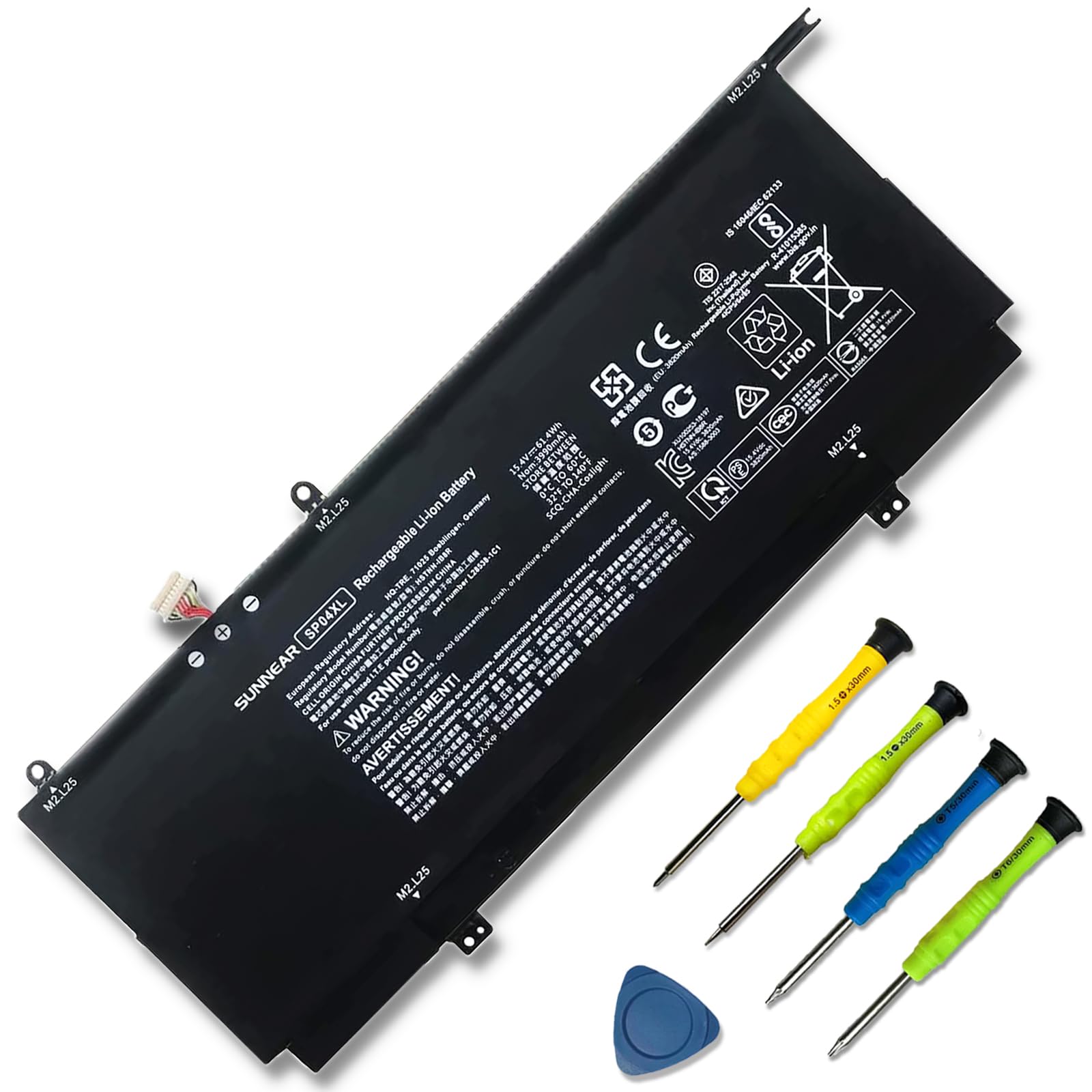 Photo 1 of SUNNEAR SP04XL L28764-005 Laptop Battery Replacement for HP Spectre X360 13T-AP000 13-AP0053DX 13-AP0XXX 13-AP0013DX 13-AP0045NR Series HSTNN-IB8R HSTNN-OB1B L28538-AC1 TPN-Q203 61.4Wh