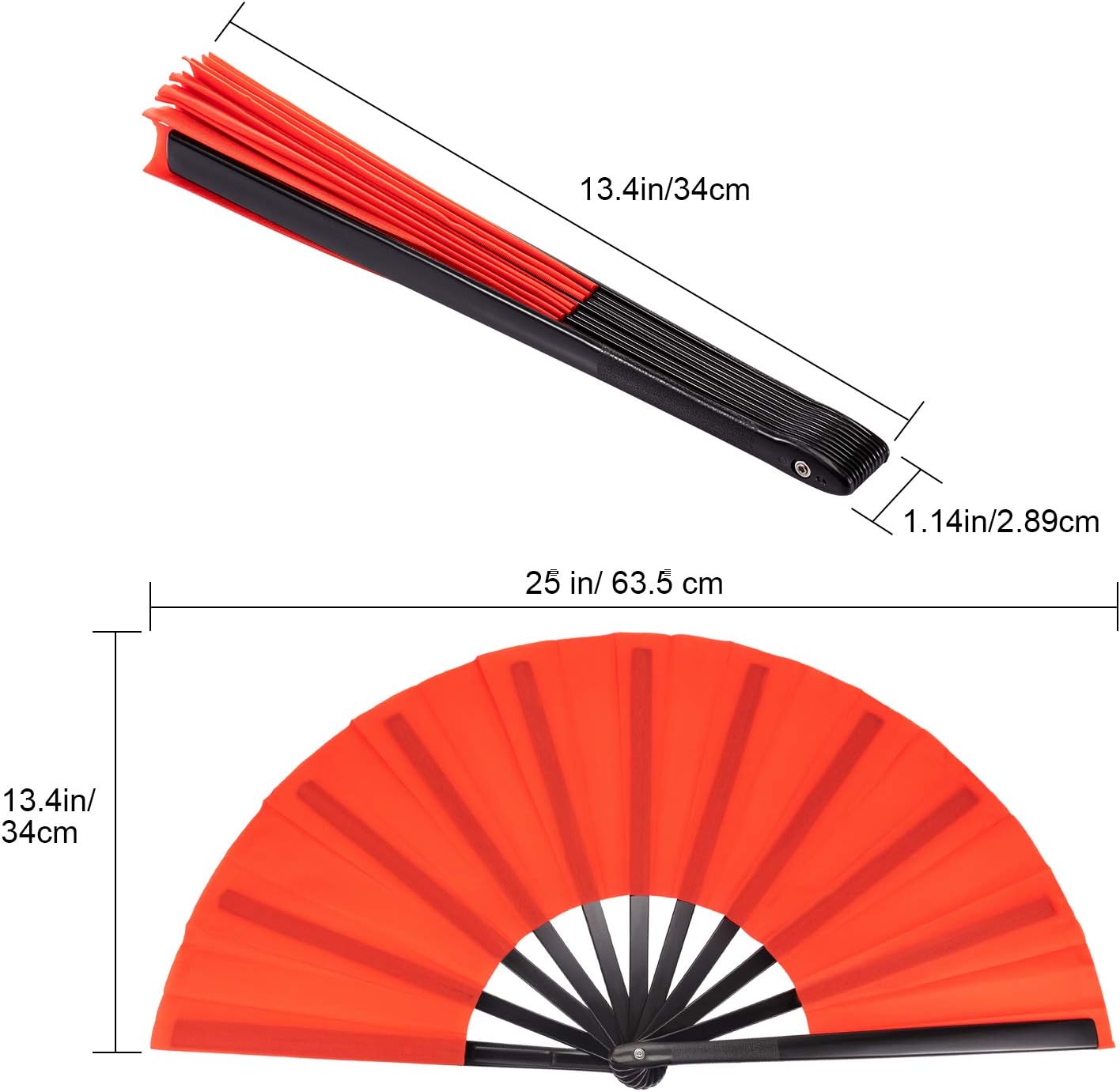 Large Folding Silk Hand Fan Hand Folding Fans Chinese Tai Chi Folding Fan for Men and Women Performance Dance, Decorations - Image 3