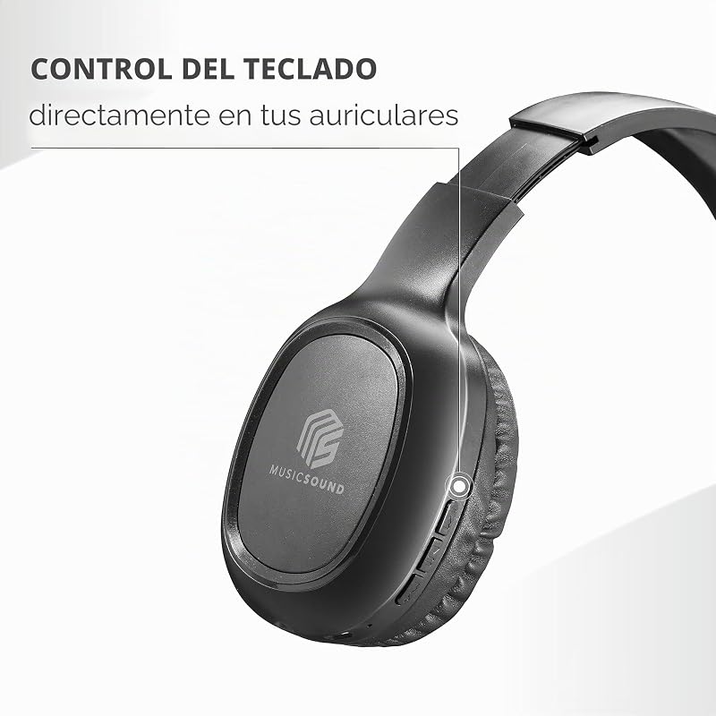 | Headband Bluetooth Basic | Audífonos Auriculares Stereo Supraaurales Bluetooth Expandibles con Control Remoto - Batería 14 Horas - Standby 120 Horas - Recarga 2 Horas - Negro