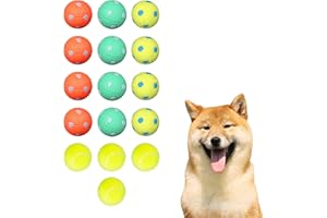 ptlsy Dog Ruber Balls 16 Pack Pet Mini Tennis Ball for Small Medium Dogs Fetching (2 inch)