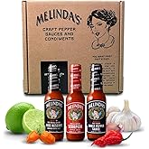 Melinda’s Extreme Fiery Variety Pack - Extra Spicy Craft Hot Sauce Gift Set - Includes Ghost Pepper, Scorpion Pepper, Habanero XXXXtra Reserve - Extreme Heat Hot Sauce Variety Set - 5oz, 3 Pack
