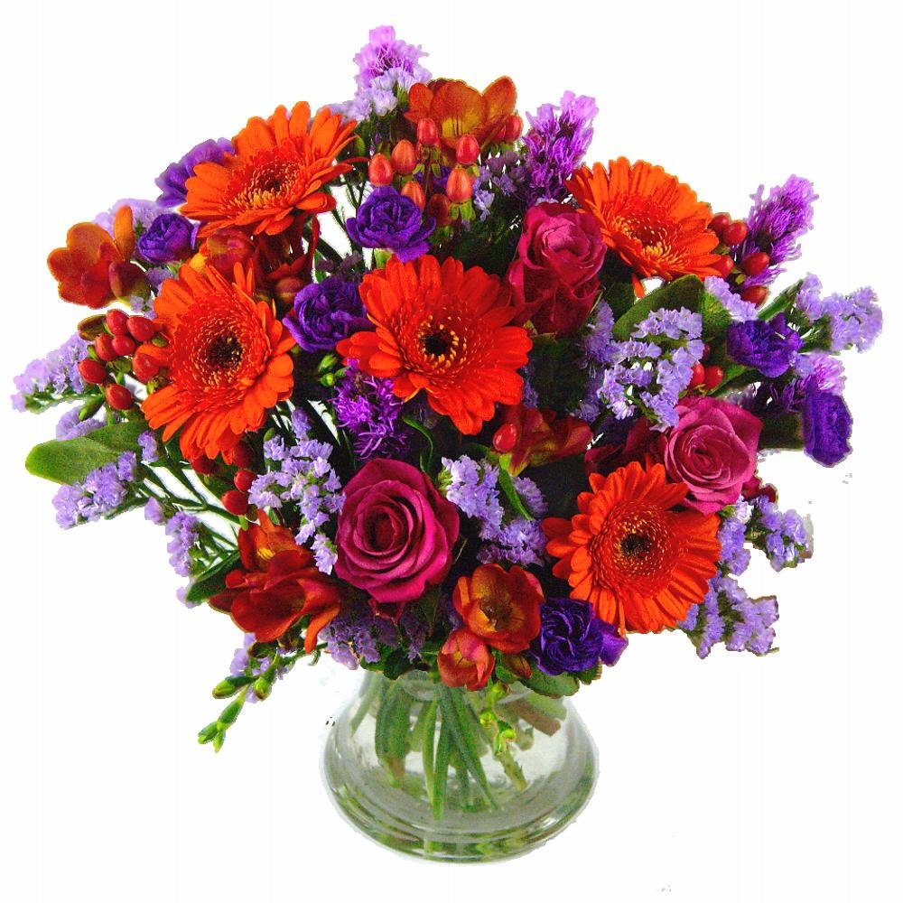 Clare Florist Stylish Boho Chic Fresh Flower Bouquet - Stunning Bouquet of Roses, Germini and Freesia Hand Arranged by Florists