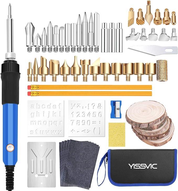 YISSVIC 60pcs Pirograbador de Madera Soldador Electrico Esta