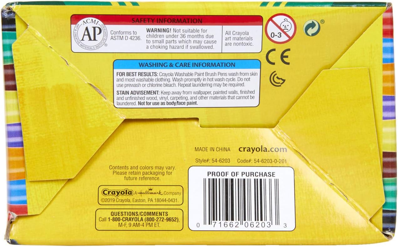 Crayola Paint Brush Pens, Washable Paints, 8 Colors, 40 Count: Toys & Games