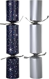 Hallmark Christmas Crackers 12 Pack 2 Silver & Blue Starry Designs Snakes & view 2