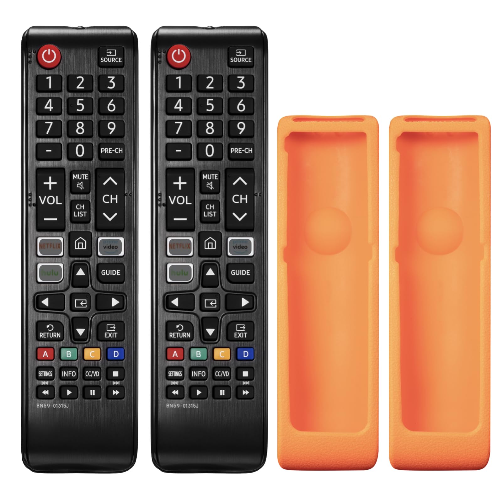 Photo 1 of (Pack of 2) Universal Remote for All Samsung TV Remote BN59-01315J Replacement for All Samsung LCD LED HDTV 3D Smart TVs with Hulu Netflix PrimeVideo Buttons (2)