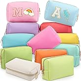 Kigeli 12 Pcs Nylon Makeup Bag Bulk Cosmetic Pouches Preppy Cosmetic Bag for Women Waterproof Travel Zipper Organizer Little Outdoor Accessory Makeup (Nylon, Foam,Macaron)