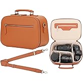 Divvia Camera Sling Bag, Waterproof PU Leather Crossbody Camere Bag for Photographers, Small Shockproof Case with Removable Dividers for DSLR/SLR/Mirrorless, 4L Brown
