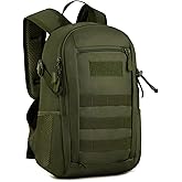 HUNTVP 10L Tactical Backpack Small Backpack Mini Daypack Military MOLLE Rucksack Gear Tactical Assault Pack Bag for Hunting Camping Trekking (10L-Army Green)