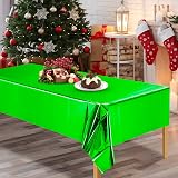 ELECLAND Green Plastic Tablecloth 137 x 274 cm Rectangular Foil view 6