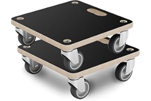 DRTAKEPEAK Furniture Mover Dolly Portable Wood Rolling Mover for Heavy Furniture Sofa Cabinet Refrigerator, with 4 360° Rotatable Rubber Universal Wheels, 550 Lbs Capacity, Black (2 packs)