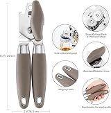 TJ POP Manual Can Opener Heavy Duty Smooth Edge Non-Slip Handles Brown view 2
