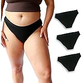 oi Organic Cotton Period Underwear | Bikini Style | Absorbs 3 Tampons | Full Gusset Leak Protection | No PFAS | 3 Pack