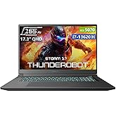 Thunderobot Storm 17 5070 Gaming Laptop, 17.3" QHD 165Hz 2K Display, Core i7-13620H, GeForce RTX 5070, 32GB DDR5 RAM, 1TB SSD, RGB Backlit Keyboard, HDMI, Wi-Fi 6, Win11 Home
