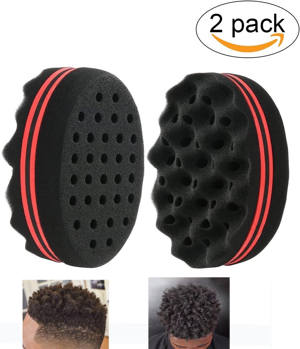 2 Pack Magic Twist and Curl Sponge Brush Coil Wave for Natural Hair
