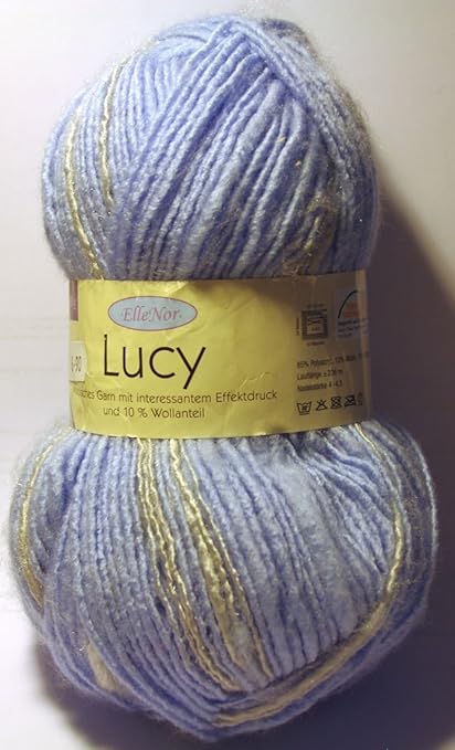 Elle Nor 100g Lucy - Farbe: 816 - hellblau - Modisches Garn mit interessantem Effektdruck - (Lager: Hi-brKa)