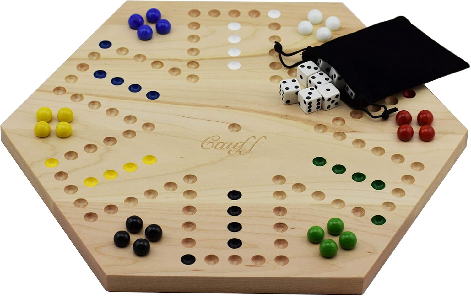 Solid Maple Double Sided Aggravation Marbles Board Game Hand Painted 20 inch by Cauff