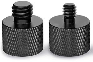 Frgyee Mic Screw Adapter Thread 5/8 to 1/4 Adapter and 5/8 to 3/8 Adapter Set for Microphone Stand to Tripod and Camera Adapter