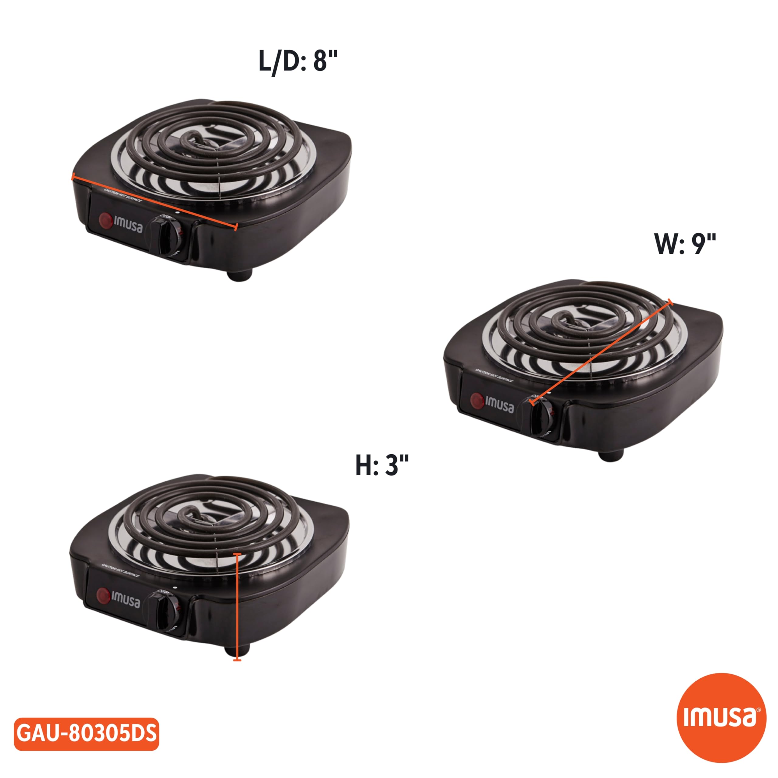 IMUSA Single Electric Burner, Black