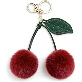 Davrock Cherry Bag Charm Cherry Keychain Plush Accessories | Cherry Purse Charm Bag Charms for Handbags Car Keychain Christma