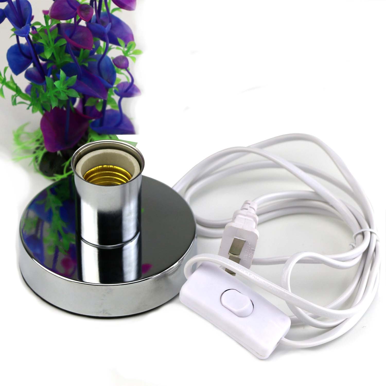 E26 Base Lamp Holder for Small Wall Lamp with Plug in Cord OnOff