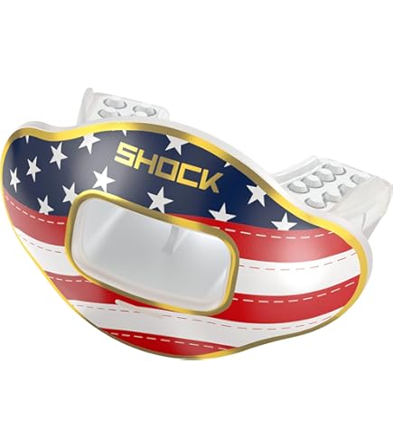 ショックドクターShockDoctor Showtimeアゴストラップyouth Amazon.com : Showtime Chin Strap LE Flag OSFM : Sports