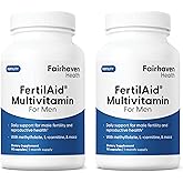 Fairhaven Health FertilAid for Men Fertility Supplements for Men Two Month Supply | Count, Motility Support Pre-Conception for Him | Male Fertility Support Includes L-carnitine, Zinc | 2 Bottles