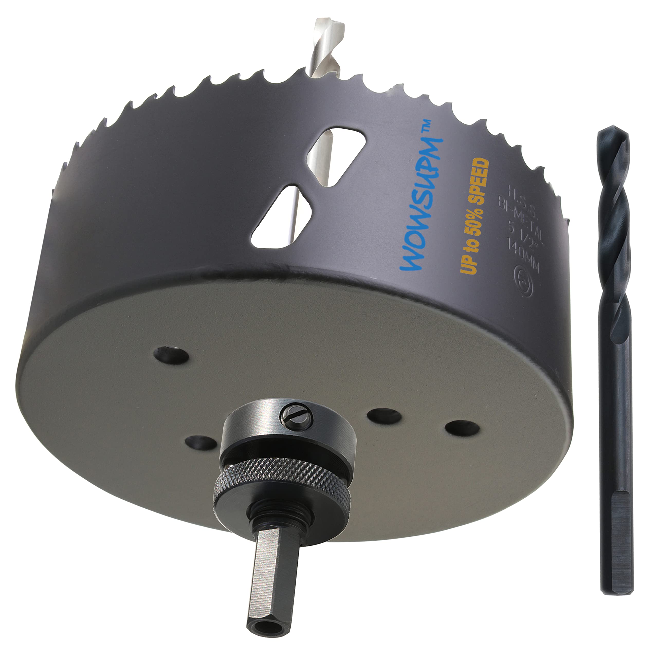WowSupM 140 mm HSS Bi Metal Hole Saw for Thick Wood Metal — image 1