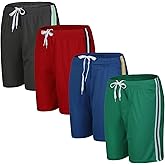 Shouldin 4-Pack Boys/Toddler Athletic Shorts Youth Basketball Shorts Mesh Quick Dry Kids Shorts