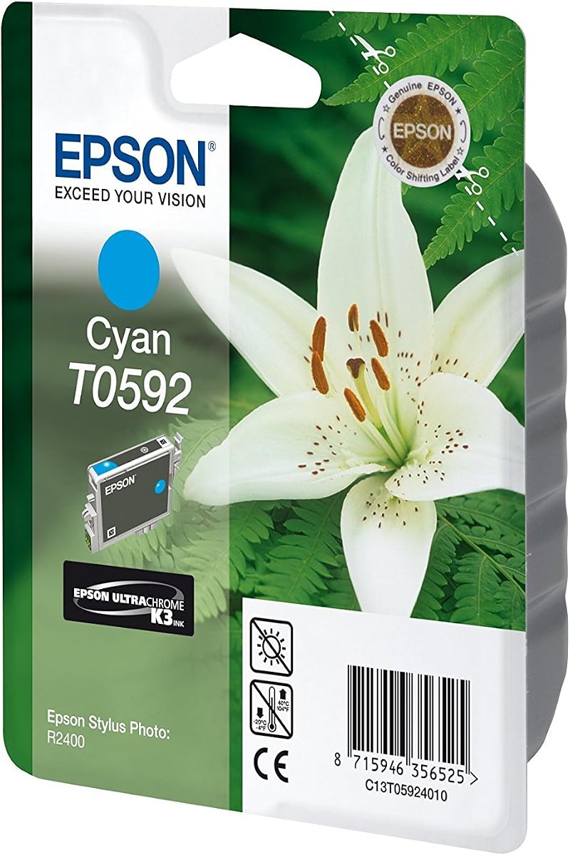 Epson T0592 Cyan Ink Cartridge 13ml for Stylus Photo R2400 Genuine