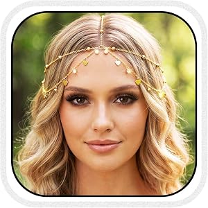 Gortin Gold Head Chain Headpiece Rhinestones Sequins Head Jewelry for Egyptian Hair Chain Festival Prom Hair Accessories for