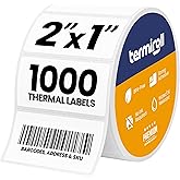 Termiroll 2x1 Thermal Labels – 1000 Barcode & Address Labels/Roll for Shipping, SKU & Inventory Stickers, Compatible with Rollo, Zebra, Munbyn, iDPRT & Direct Thermal Printers