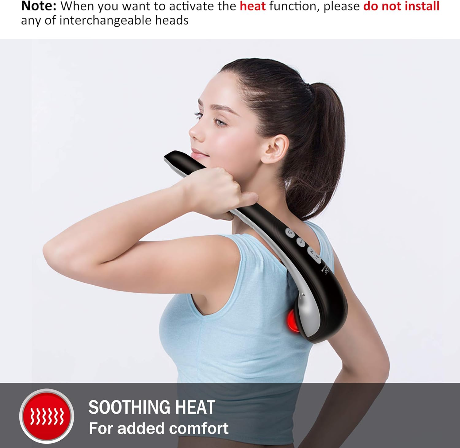 Snailax Cordless Handheld Back Massager - Rechargeable Percussion Massage with Heat, Deep Tissue Massager for Neck Shoulder Waist Leg Foot Back Pain Relief, Portable Wand Massager for Full Body: Health & Personal Care