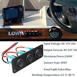 Rocker Switch Panel 20A Waterproof On Off 12V
