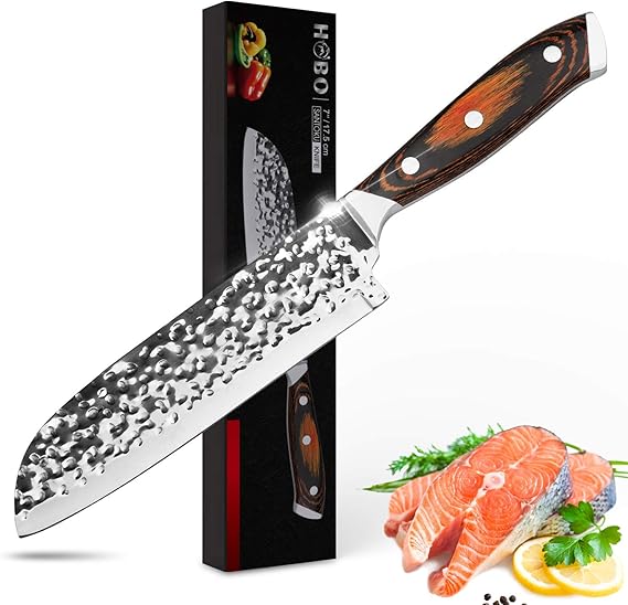 Santoku Knife 7 Inch HOBO Chef Kitchen Knife High Carbon Japanese AUS