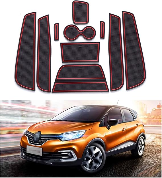Yee Pin Gummimatte Antirutschmatten Kompatibel Mit Renault Captur Suv 14 17 Autoinnenausstattung Wasserbecher Aufbewahrungsbox Anti Rutsch Matte Amazon De Auto