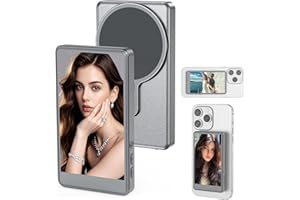 Vlog Selfie Monitor Screen for iPhone (NOT Support 17), Rear Camera for Selfie Vlog Live Stream, Magnetic Mount Wireless Conn