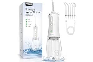 FRESKO Water Flosser, 300ML Portable Cordless Water Dental Flossers for Teeth Deep Cleaning, Rechargeable Oral Irrigator Teeth Pick for Travel Home Use and Braces Care, IPX7 Waterproof