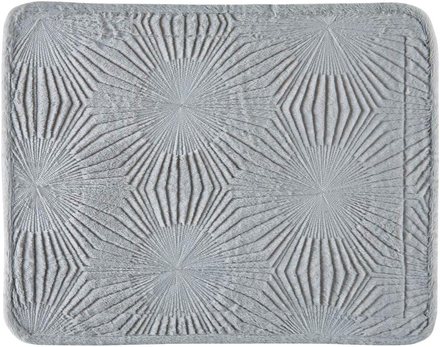 Embroidered Starburst Patterned Faux Fur Textured Pillow Sham - Bedroom Decor for Any Season