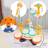 Fajiabao Toddler Drum Kit 4 Pads 2 Cymbals 3 Modes LED Lights Microphone view 7