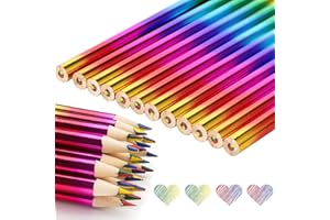 XIZAO Colored Pencils for Adult Coloring Books Rainbow Color Pencil Set 12 Pcs 4 Color in 1 Drawing Sketching Pencils Art Supplies for Blending Shading Sketchbook