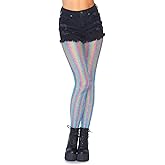 Leg Avenue Women's Americana Rainbow Striped Fishnet Tights
