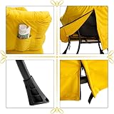 HollyHOME Velvet Armchair Yellow with Steel Frame 95x80x64cm view 4