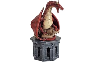 Forged Dice Co. Dragon Dice Jail - D&D Dice Holder and Storage Box with Removable Collectors Dragon Miniature - Fits Up to 2 Standard Polyhedral RPG Sets - Red