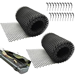 2-Pack Plastic Gutter Guard Mesh Roll 6” x 20Ft