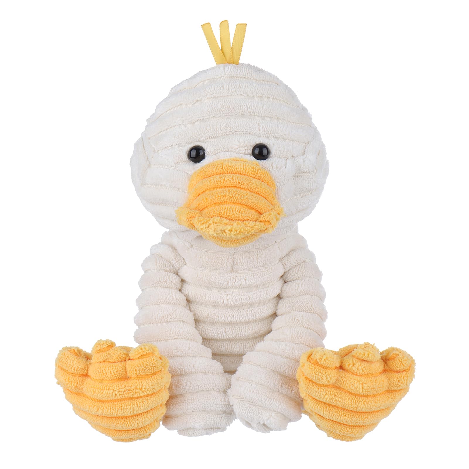 Apricot Lamb Toys Plush White Corduroy Duck with Thin Foot Stuffed Animal Soft Cuddly Perfect for Kids